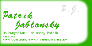 patrik jablonsky business card